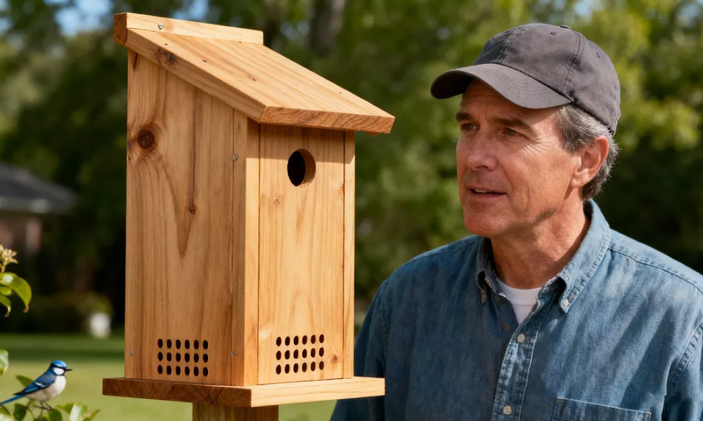 Cedar Bluebird House Plan with Removable Roof