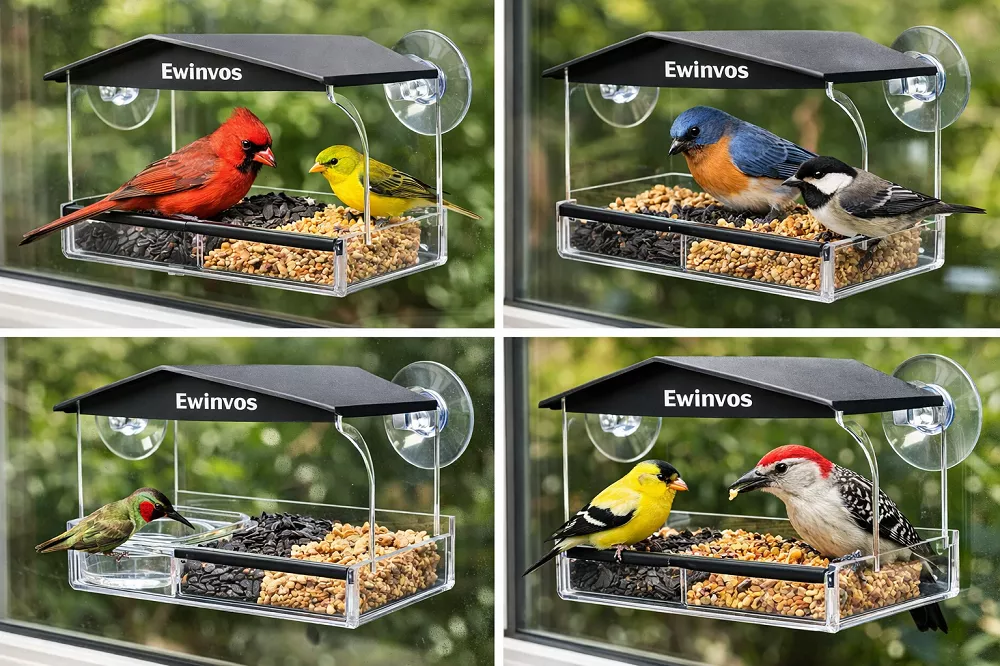 Ewinvos Window Bird Feeder with Strong Suction Cups